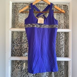 Women's Purple Athletic Tank Top with Space-Dye Trim NWOT